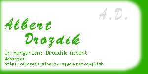 albert drozdik business card